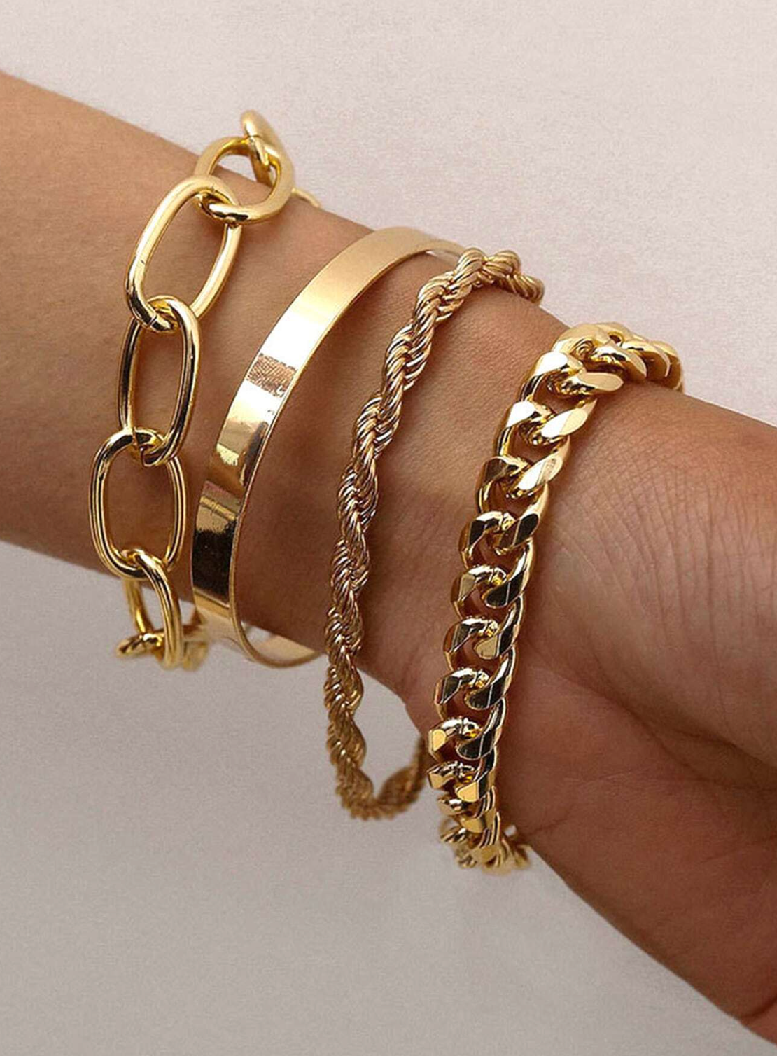 4 peças conjunto de pulseiras retrô